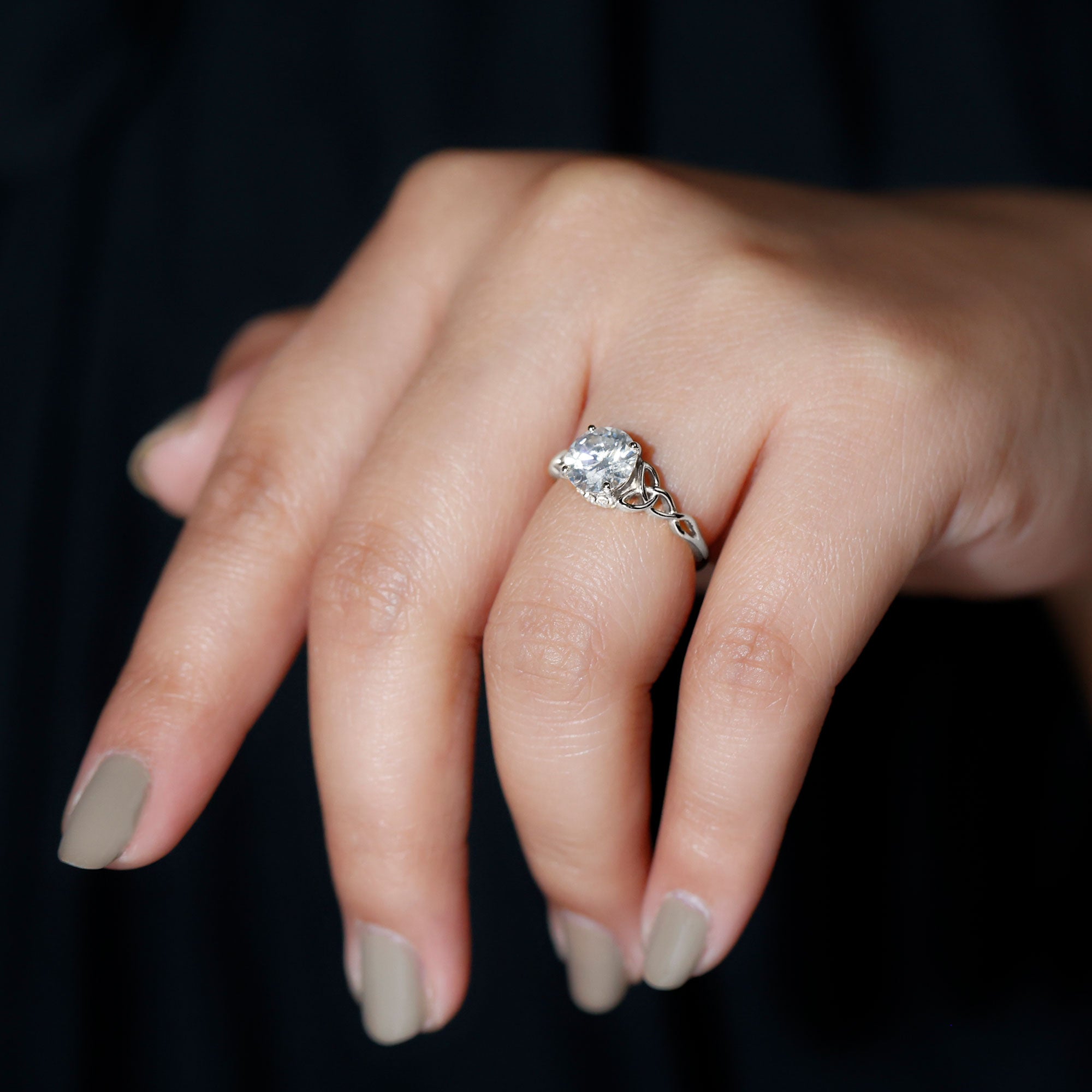 Rosec Jewels-Certified Celtic Knot Lab Grown Diamond Round Engagement Ring