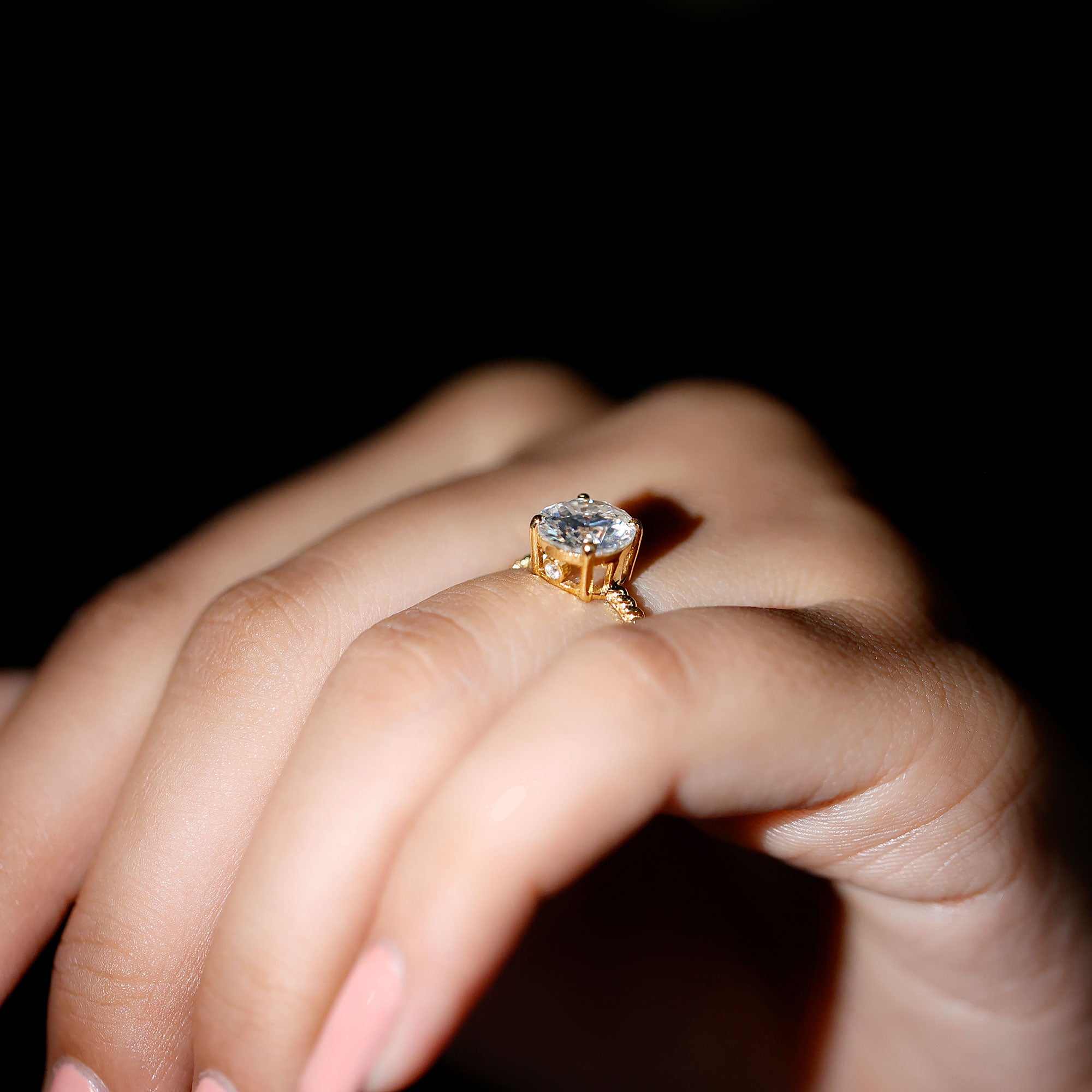 Rosec Jewels-2 Carat Lab Grown Diamond Engagement Ring With Twisted Rope