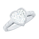 Rosec Jewels-Bezel Set Brilliant Cut Lab Created Diamond Heart Engagement Ring For Women