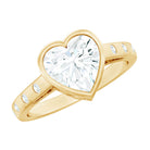 Rosec Jewels-Bezel Set Brilliant Cut Lab Created Diamond Heart Engagement Ring For Women