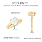 Rosec Jewels-Bezel Set Brilliant Cut Lab Created Diamond Heart Engagement Ring For Women