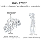 Certified Lab Created Diamond Marriage Ring Set Lab - ( EF-VS ) - Rosec Jewels