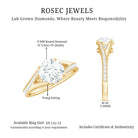 Rosec Jewels-4 Prong Lab Grown Diamond Solitaire Engagement Ring with Split Shank