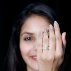 Rosec Jewels-Brilliant Cut Oval Diamond Semi Eternity Ring for Women