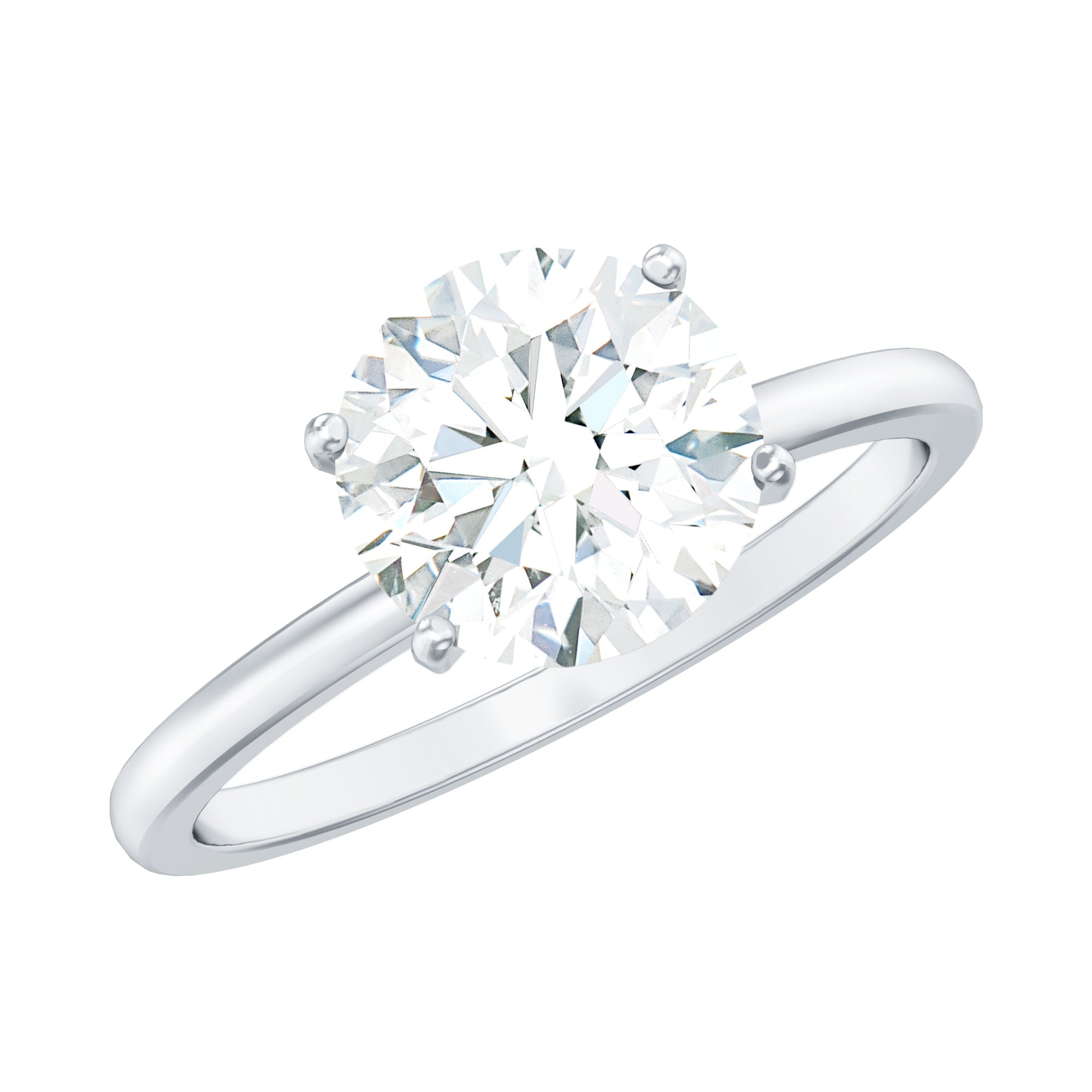 Rosec Jewels-2 Carat Lab Created Diamond Solitaire Engagement Ring With 6 Prongs