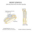 IGI Certified 1 Carat Lab Grown Diamond Princess Cut Engagement Ring with Band Lab - ( EF-VS ) - Rosec Jewels