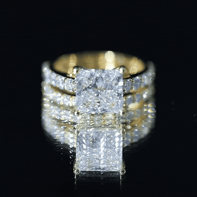 4 Carat IGI Certified Lab Grown Diamond Princess Cut Bridal Ring Set Lab - ( E-VS1 ) - Rosec Jewels