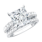 4 Carat IGI Certified Lab Grown Diamond Princess Cut Bridal Ring Set Lab - ( EF-VS ) - Rosec Jewels
