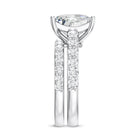 4 Carat IGI Certified Lab Grown Diamond Princess Cut Bridal Ring Set Lab - ( EF-VS ) - Rosec Jewels