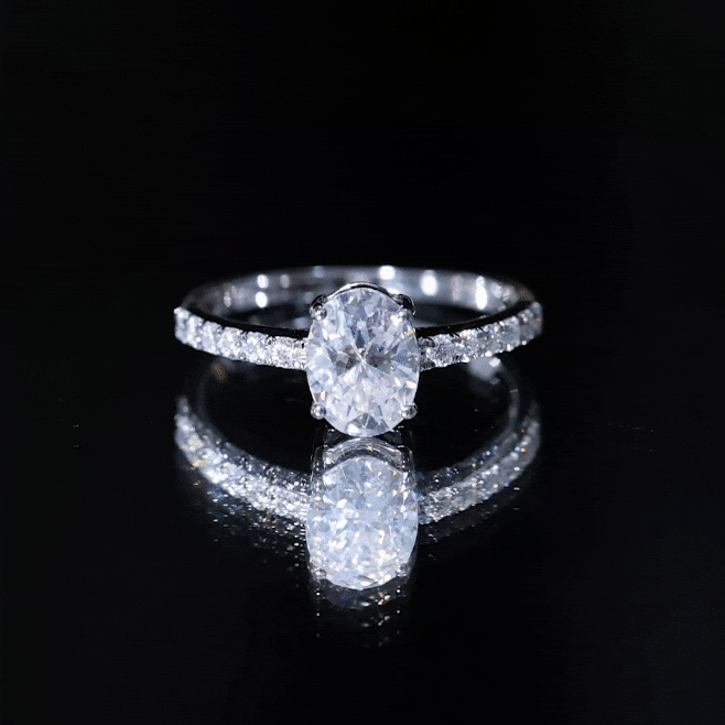1.2 Carat Oval Shaped Lab Grown Diamond Engagement Ring with IGI Certificate Lab - ( E-VS1 ) - Rosec Jewels