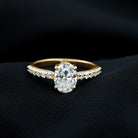 1.2 Carat Oval Shaped Lab Grown Diamond Engagement Ring with IGI Certificate Lab - ( E-VS1 ) - Rosec Jewels