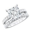 IGI Certified 3 Carat Princess Cut Lab Grown Diamond Wedding Ring Set Lab - ( EF-VS ) - Rosec Jewels
