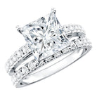 IGI Certified Huge 5 Carat Lab Grown Diamond Engagement Wedding Ring Set Lab - ( E-VS1 ) - Rosec Jewels