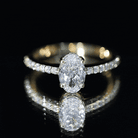 Lab Grown 2 Carat Diamond Oval Engagement Ring with IGI Certificate Lab - ( E-VS1 ) - Rosec Jewels