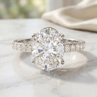 IGI Certified 3 Carat Lab Grown Oval Diamond Engagement Ring for Women Lab - ( EF-VS ) - Rosec Jewels