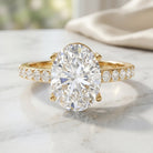 IGI Certified 3 Carat Lab Grown Oval Diamond Engagement Ring for Women Lab - ( EF-VS ) - Rosec Jewels