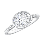 IGI Certified Lab Diamond Engagement Ring with 2 Carat Oval Lab - ( E-VS1 ) - Rosec Jewels