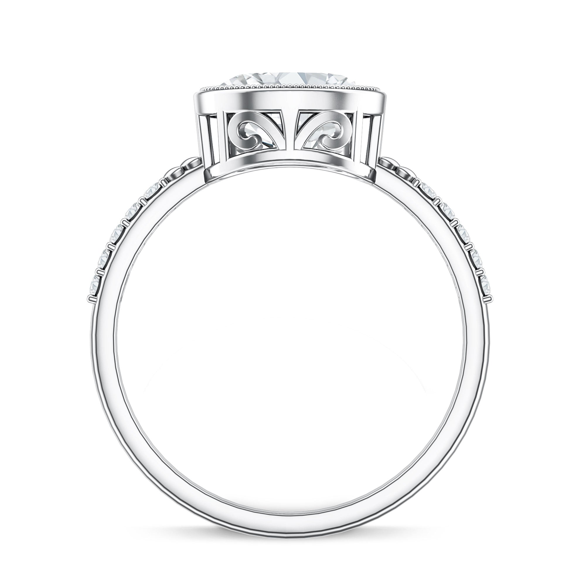 IGI Certified Lab Diamond Engagement Ring with 2 Carat Oval Lab - ( E-VS1 ) - Rosec Jewels