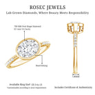 IGI Certified Lab Diamond Engagement Ring with 2 Carat Oval Lab - ( E-VS1 ) - Rosec Jewels