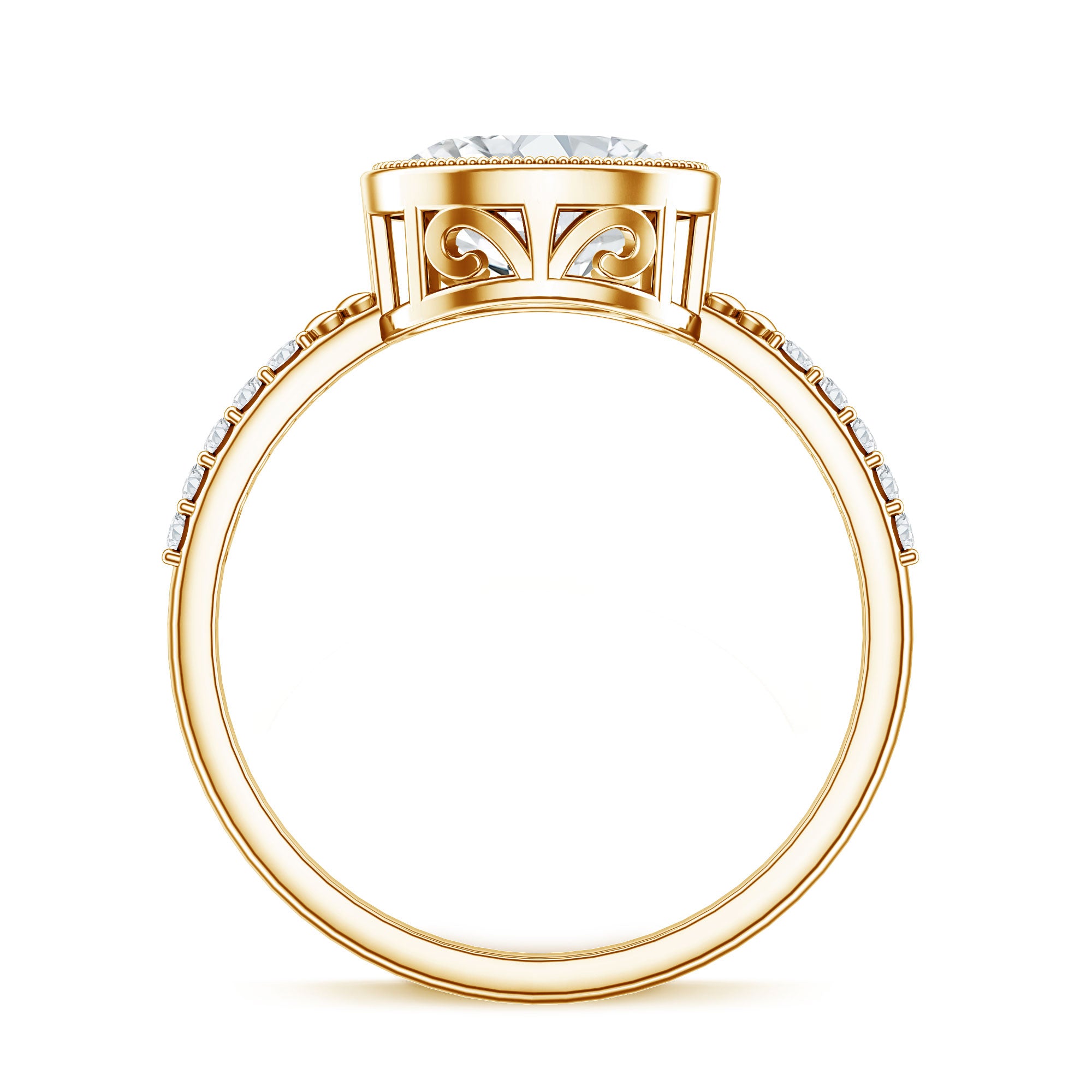 IGI Certified Lab Diamond Engagement Ring with 2 Carat Oval Lab - ( E-VS1 ) - Rosec Jewels