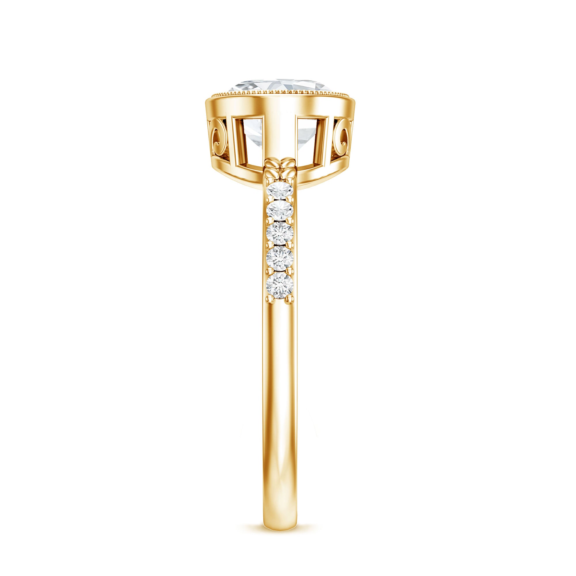 IGI Certified Lab Diamond Engagement Ring with 2 Carat Oval Lab - ( E-VS1 ) - Rosec Jewels
