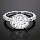 3 Carat Big Lab Grown Diamond Bezel Set Engagement Ring with IGI Certificate Lab - ( E-VS1 ) - Rosec Jewels