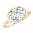3 Carat Big Lab Grown Diamond Bezel Set Engagement Ring with IGI Certificate Lab - ( E-VS1 ) - Rosec Jewels
