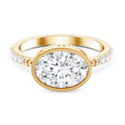 3 Carat Big Lab Grown Diamond Bezel Set Engagement Ring with IGI Certificate Lab - ( E-VS1 ) - Rosec Jewels