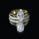 IGI Certified 2 Carat Oval Lab Grown Diamond Bridal Ring Set of 2 Lab - ( E-VS1 ) - Rosec Jewels