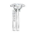 Rosec Jewels-IGI Certified 4 Carat Lab Grown Diamond Oval Wedding Ring Set for Women