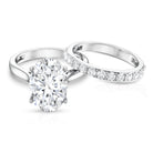 Rosec Jewels-IGI Certified 4 Carat Lab Grown Diamond Oval Wedding Ring Set for Women