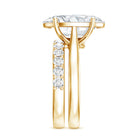 Rosec Jewels-IGI Certified 4 Carat Lab Grown Diamond Oval Wedding Ring Set for Women
