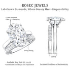 Rosec Jewels-IGI Certified 5 Carat Huge Lab Grown Diamond Oval Engagement Ring with Wedding Band
