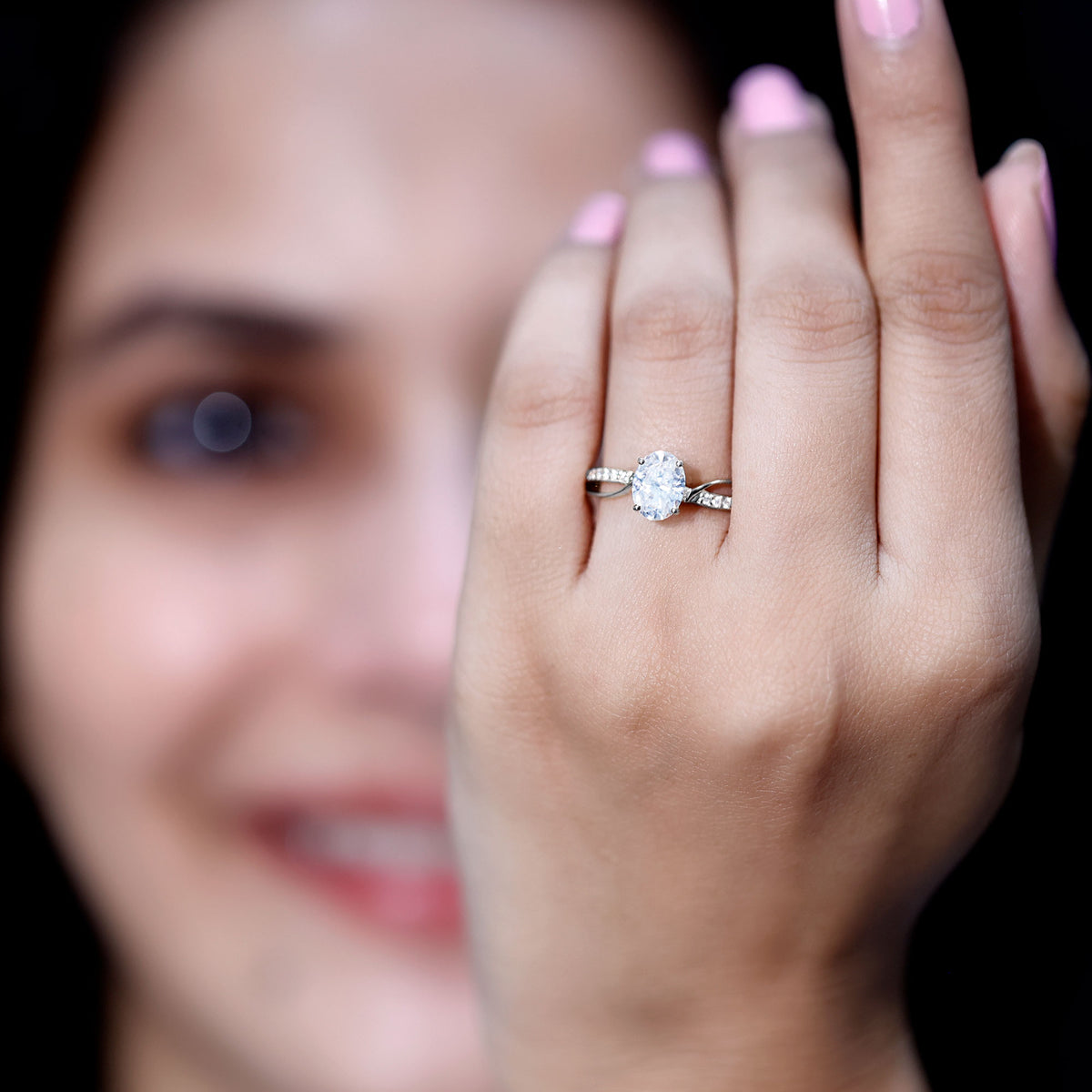 1.2 Carat Oval Lab Grown Diamond Ethically Sourced Engagement Ring for Women Lab - ( EF-VS ) - Rosec Jewels