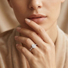 IGI Certified 2 Carat Lab Grown Diamond Oval Engagement Ring with Spaced Accent Lab - ( EF-VS ) - Rosec Jewels