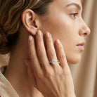 IGI Certified 2 Carat Lab Grown Diamond Oval Engagement Ring with Spaced Accent Lab - ( EF-VS ) - Rosec Jewels