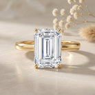 IGI Certified Emerald Cut Lab Grown Diamond 3 Carat Engagement Ring Lab - ( EF-VS ) - Rosec Jewels