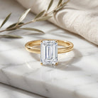 IGI Certified Emerald Cut Lab Grown Diamond 3 Carat Engagement Ring Lab - ( EF-VS ) - Rosec Jewels