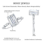 IGI Certified 3 Carat Emerald Cut Lab Grown Diamond Engagement Ring Lab - ( E-VS1 ) - Rosec Jewels