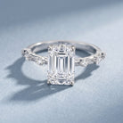 IGI Certified 3 Carat Emerald Cut Lab Grown Diamond Engagement Ring Lab - ( E-VS1 ) - Rosec Jewels