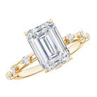 IGI Certified 3 Carat Emerald Cut Lab Grown Diamond Engagement Ring Lab - ( E-VS1 ) - Rosec Jewels