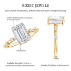 IGI Certified 3 Carat Emerald Cut Lab Grown Diamond Engagement Ring Lab - ( E-VS1 ) - Rosec Jewels