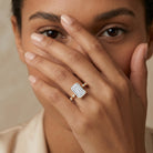 IGI Certified 3 Carat Emerald Cut Lab Grown Diamond Engagement Ring Lab - ( E-VS1 ) - Rosec Jewels