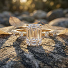 IGI Certified 3 Carat Emerald Cut Lab Grown Diamond Engagement Ring Lab - ( E-VS1 ) - Rosec Jewels
