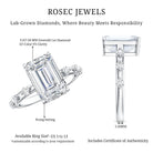 IGI Certified 4 Carat Lab Grown Emerald Cut Diamond Engagement Ring with Spaced Accent Lab - ( EF-VS ) - Rosec Jewels