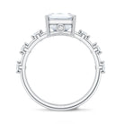 IGI Certified 4 Carat Lab Grown Emerald Cut Diamond Engagement Ring with Spaced Accent Lab - ( EF-VS ) - Rosec Jewels