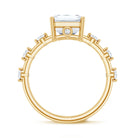 IGI Certified 4 Carat Lab Grown Emerald Cut Diamond Engagement Ring with Spaced Accent Lab - ( EF-VS ) - Rosec Jewels