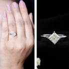 1 Carat Lab Created Diamond Princess Cut Engagement Ring IGI Certified Lab - ( E-VS1 ) - Rosec Jewels