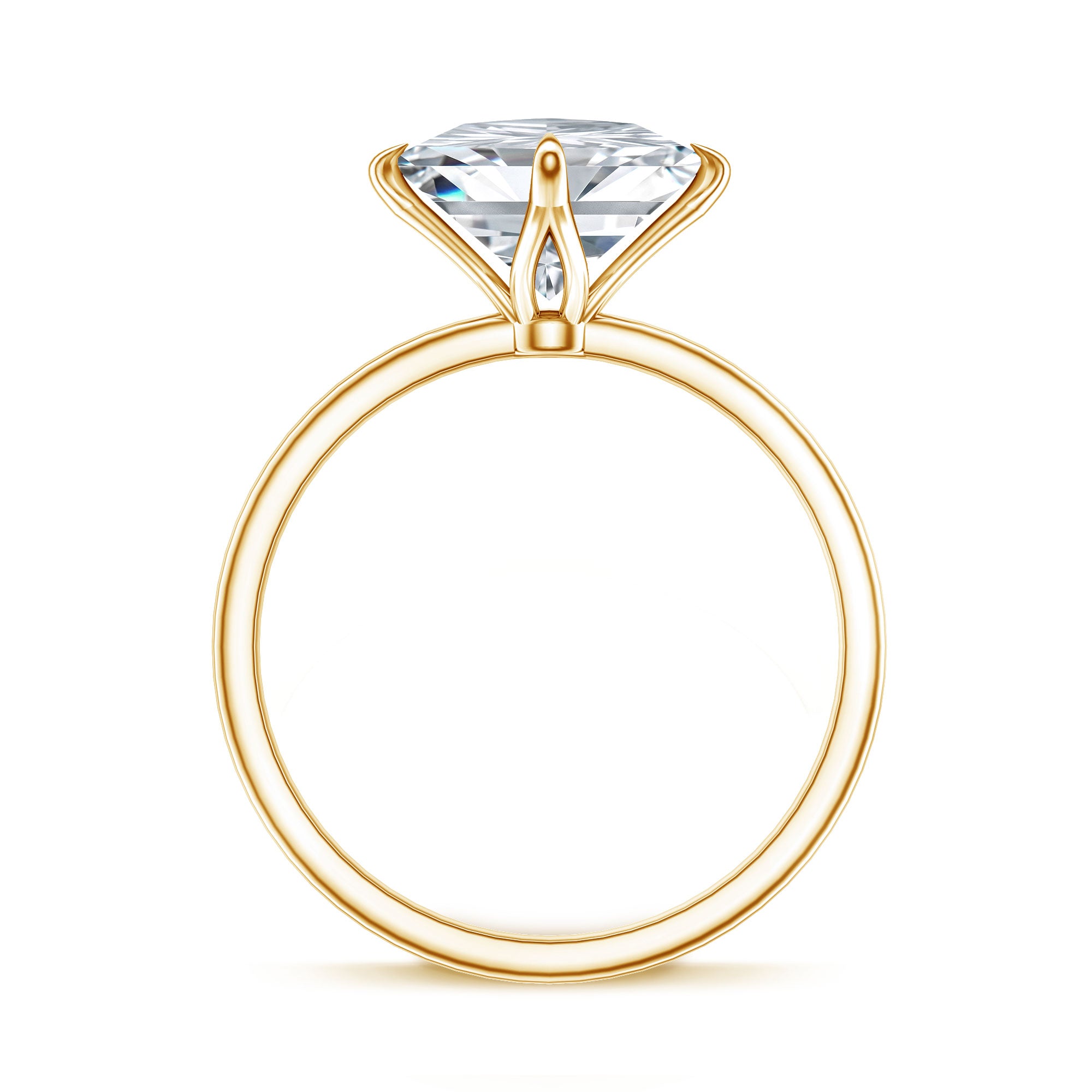 Solitaire 2 Carat Lab Grown Diamond Princess Cut Engagement Ring IGI Certified Lab - ( EF-VS ) - Rosec Jewels