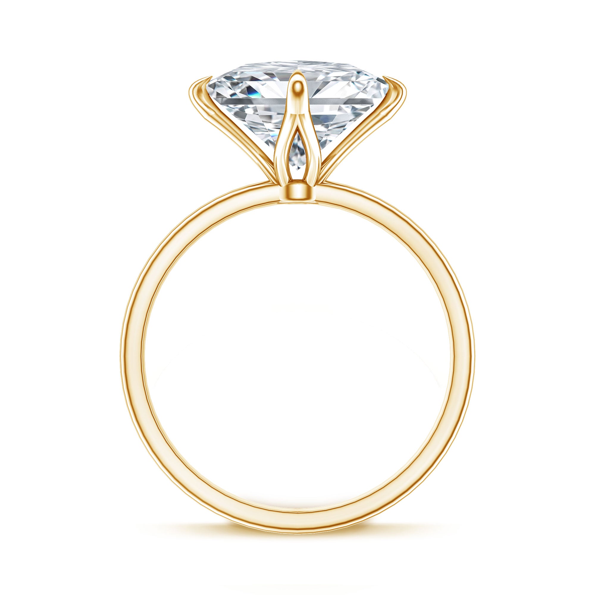 IGI Certified Lab Grown Diamond 3 Carat Princess Cut Engagement Ring Lab - ( EF-VS ) - Rosec Jewels